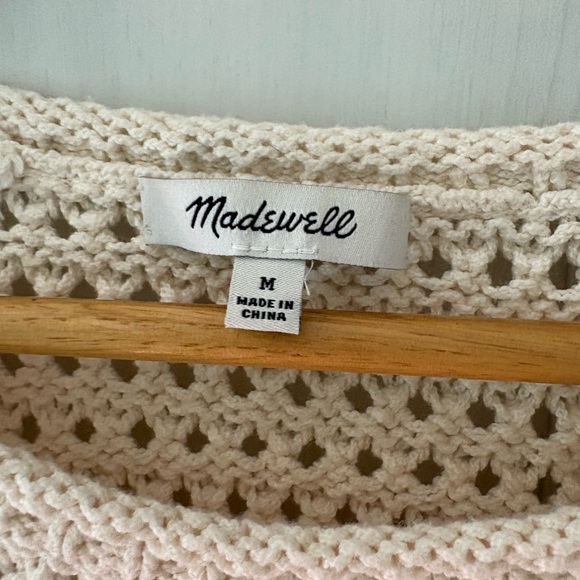 Madewell Cream Textured Sweater Size Medium crochet - Picture 6 of 15